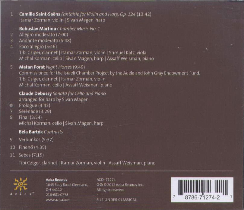 Israeli Chamber Project: Opus 1 - Back Cover
