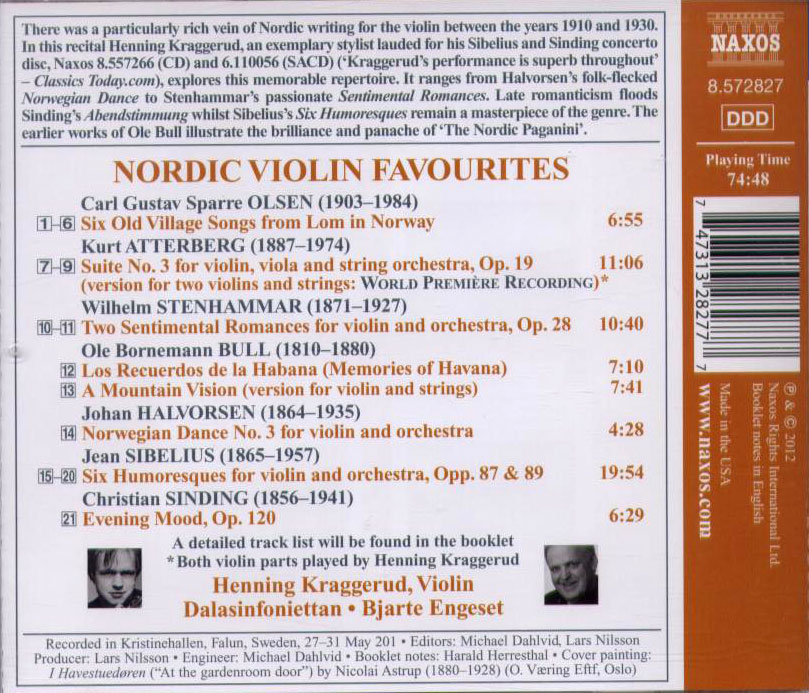 Nordic Violin Favourites - Back Cover
