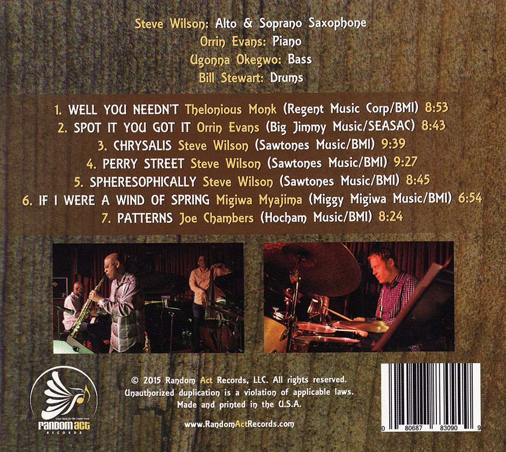 Steve Wilson & Wilsonian's Grain: Live in New York: The Vanguard Sessions back cover